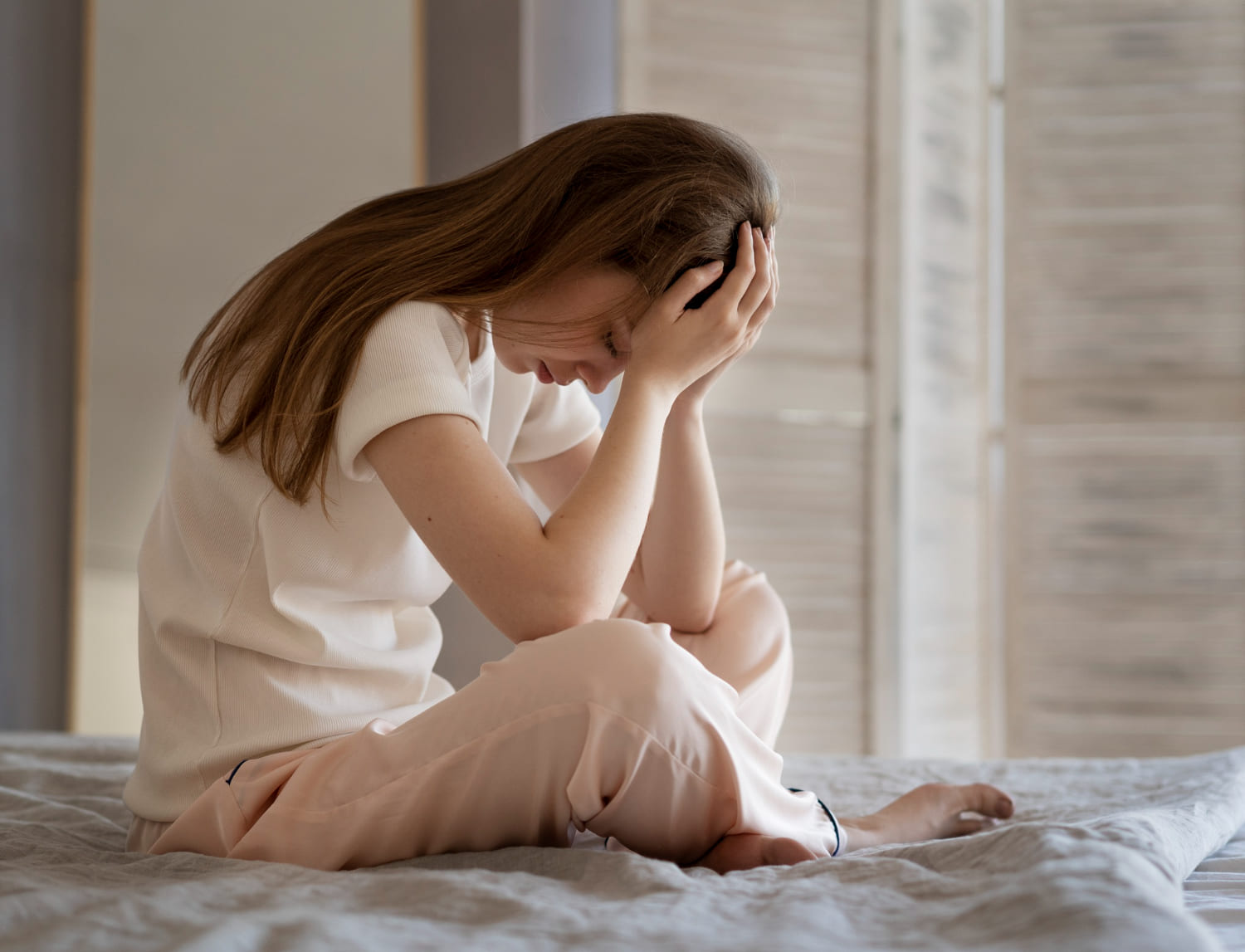Woman feeling depressed.